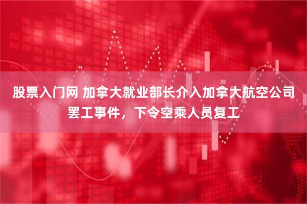 股票入门网 加拿大就业部长介入加拿大航空公司罢工事件，下令空乘人员复工